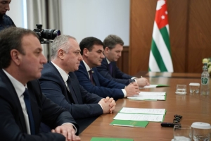 Президент Абхазии Бадра Гунба встретился с министром экономического развития России Максимом Решетниковым