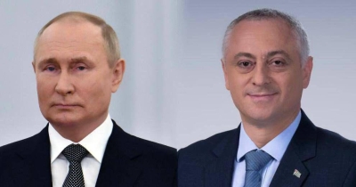Президент России Владимир Путин поздравил Президента Абхазии Бадру Гунба с Днем Победы и Независимости