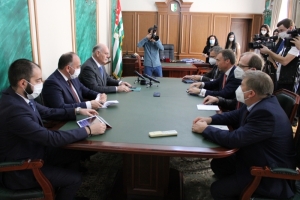 President of Abkhazia Aslan Bzhaniya received an EU delegation led by EU Special Representative for the South Caucasus Toivo Klaar