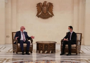 An Official Delegation from the Republic of Abkhazia Headed by Alkhas Kvitsiniya Had a Meeting with President of the Syrian Arab Republic Bashar Assad